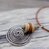*SOLD OUT* Picture jasper and sterling silver spiral necklace