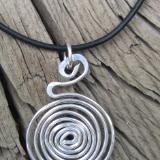 *SOLD OUT* Your journey - Handmade sterling silver swirl pendant leather cord