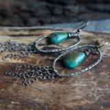 Fine Silver Turquoise tassel earrings