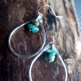 Teardrop shaped hoops - Oregon Rain drops (turquoise)