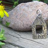 *SOLD OUT* The cabin - Handmade sterling silver pendant, stamped and oxidized