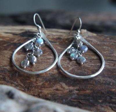 Mystic Labradorite rain earrings