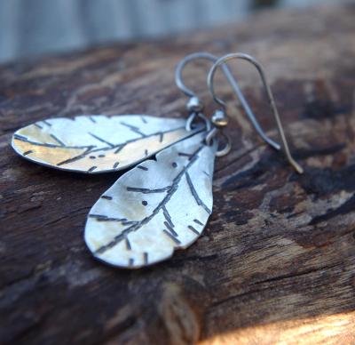 *SOLD OUT*Sterling silver autumn leaves earrings