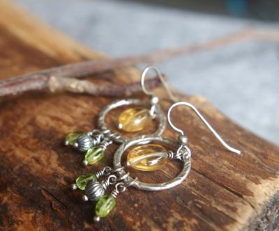 Citrine and Peridot earrings