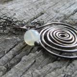 *SOLD OUT* Silver moon - Handmade antiqued sterling silver spiral swirl moonstone necklace