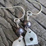 *SOLD OUT* Little bird house earrings - Sterling silver and freshwater pearl