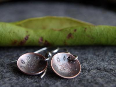 *SOLD OUT* Folklore flower copper and sterling silver earrings