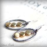 Sterling silver and brass hoops