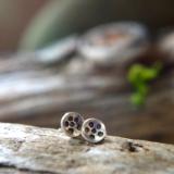 Sterling silver post earrings - Teeny rain bowls