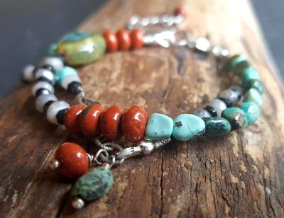 Frida bracelet - Mixed gemstones and Sterling Silver